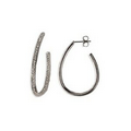 In & Out J Hoop Earrings - Rhodium Plating (Medium)